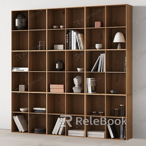 Modern Bookshelf Decorations Ornaments Furnishings Books Bookcase model