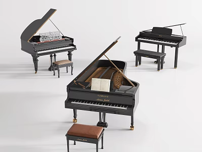 Modern Piano Grand Piano 3d model