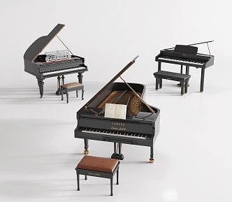 Modern Piano Grand Piano 3d model