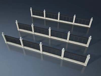 Modern Swing Door Design With White Frame And Black Metal Railings 3d model