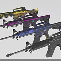 Various Designed Rifles As Modern Weapons With Colorful Patterns And Unique Styles