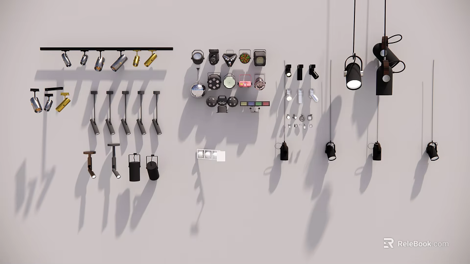 Modern Home Interior Lighting With Various Downlights And Spotlights Design Styles 3d model