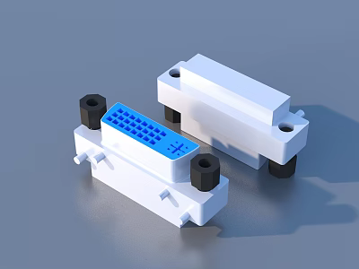 Practical Household Gadgets With White Casing Blue Digital Display And Black Knobs 3d model