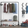 Industrial LOFT Hangers Clothes Hangers Sportswear Shoes 3d model