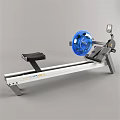 Durable Home Gym Rowing Machine With White Frame Blue Flywheel And Black Seat