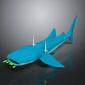 Majestic Whale Shark Aquatic Animal With Blue Body White Spots And Green Teeth