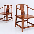 Traditional Wooden Leisure Chairs with Armrests and Frame Structure Set of Two