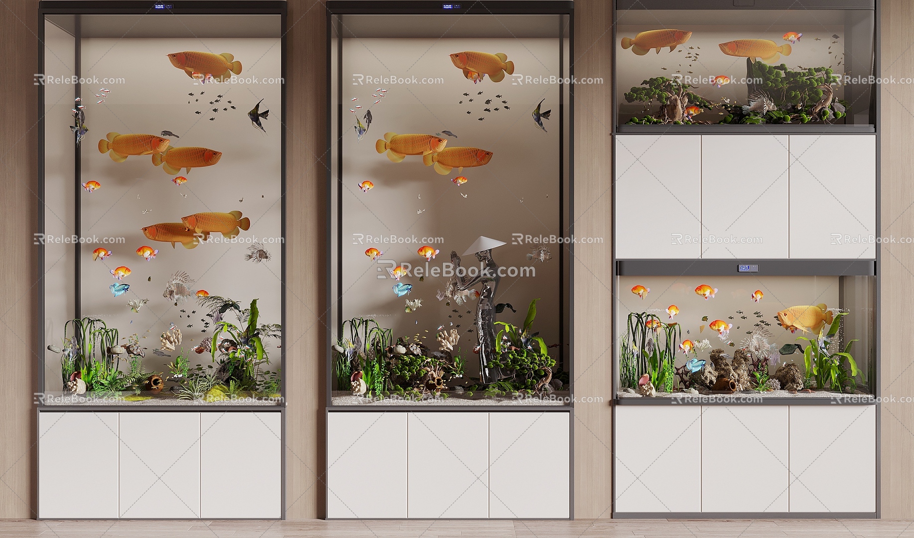 Modern fish tank 3d model