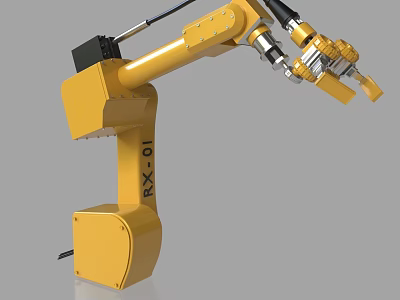 Yellow RX-01 Automated Industrial Mechanical Arm Advanced Precision Equipment For Industrial Use 3d model