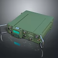 Green Military Electronic Device With Metal Casing Side Handles Multiple Ports And Control Buttons