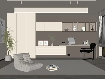 Modern study 3d model