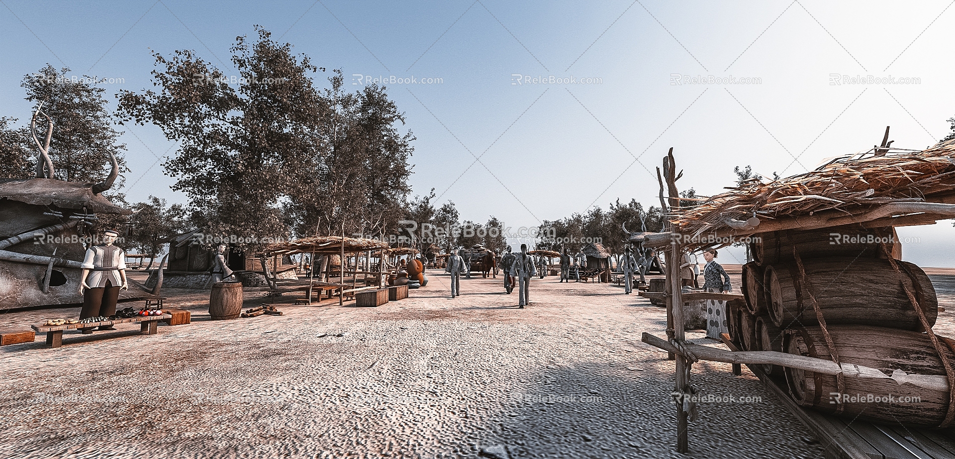 Ancient Trader Ancient Bazaar Ancient Trader Chinese Street 3d model