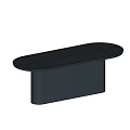 Modern Minimalist Dark Gray Dining Table With Sleek Oval Surface And Simple Solid Base 3d model