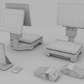 Modern Commercial Equipment Including POS Systems Cash Registers And Electronic Scales