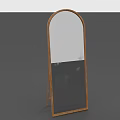 Wooden Frame Arch Design Floor Mirror For Home Living Room Decor