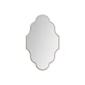 Elegant Bathroom Mirror With Gold Decorative Frame And Smooth Surface 3d model