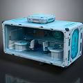 Futuristic Sci Fi Capsule Interior Design With White Blue Color Control Panels And Seats