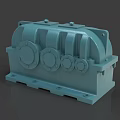 Heavy Duty Green Industrial Gearbox With Circular Components And Extending Shaft