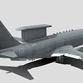 Gray Military Fighter Jet With Radar Dome And Extended Landing Gear