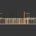 Wooden House Frame Structure with Roof Trusses Wall Framing and Brick Foundation