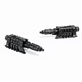 Detailed Black Mechanical Weapon Models With Intricate Structure And Two Pieces 3d model