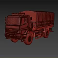 Military Camouflage Truck With Canvas Covered Cargo Bed For Army Transport