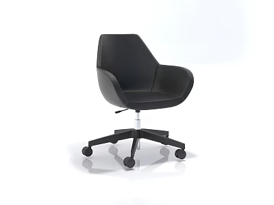 Ergonomic Black Office Chair With Modern Design Sleek Backrest And Wheels 3d model