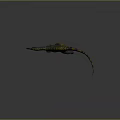 Realistic Dinosaur Model With Yellow And Black Striped Skin And Open Mouth