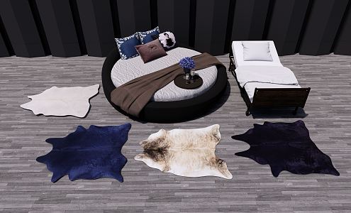 Modern Round Bed 3d model