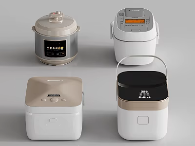 Modern Kitchen Appliances Electric Rice Cookers With Various Styles And Designs 3d model