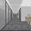 Modern Public Office Space With Open Layout Office Desks Ergonomic Chairs Computers And Potted Plants