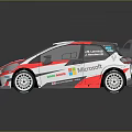 Toyota Red White Gray Racing Car With VARIS Logo Rear Spoiler And Body Decals
