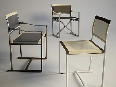 Modern Single Chair Designs With Metal Frames And Different Color Options 3d model