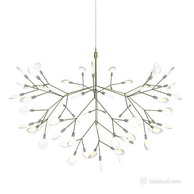 Branch Shaped Modern Chandelier With Multiple Light Bulbs For Decorative Lighting 3d model