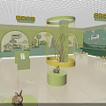 Colorful Pet Paradise Interior With Cat Club Decor And Pet Supplies Shelves