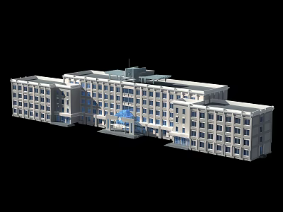 Modern Office Building With Contemporary Architecture Multiple Floors And Uniform Windows 3d model