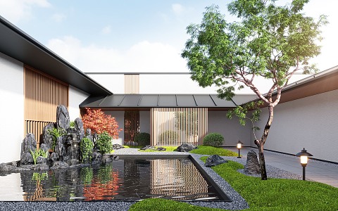 New Chinese Courtyard Landscape 3d model