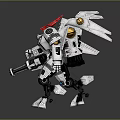 Mechanical Sci Fi Robot Character Featuring Red Head And Armored Weapon Design 3d model