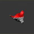 Commercial Equipment Jester Hat With Black And White Checkered Red Design And Gold Bells
