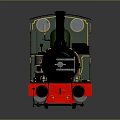 Vintage Green Steam Train Model With Black Chimney Red Base Headlights And Golden Details
