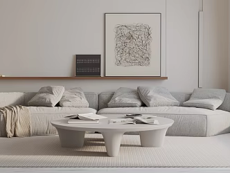 Modern three-seat sofa 3d model