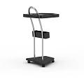Black Mobile Storage Cart With Metal Frame And Rolling Wheels