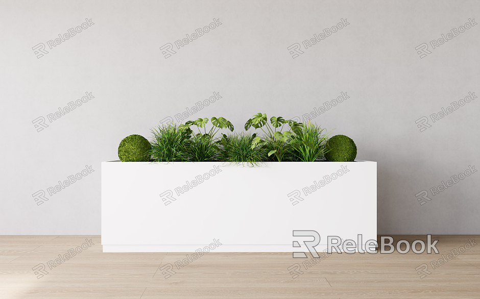 Modern Flower Box Green Plant Flower Box model