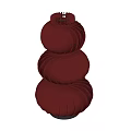 Artistic Modern Red Floor Lamp With Three Stacked Spherical Ribbed Design 3d model