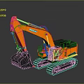 Orange Doosan Modern Heavy Duty Crawler Excavator With Large Bucket And Tracks