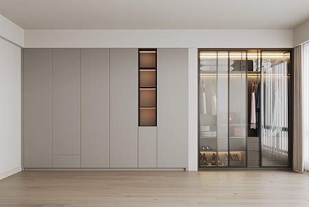 Light Luxury Simple Wardrobe 3d model