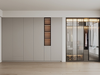 Light Luxury Simple Wardrobe 3d model