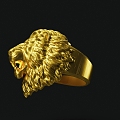 Lion Head Ring Lion Heart Ring Ring Jewelry 3d model