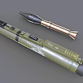 Military Rocket Launcher With Green Casing Black Control Panel And Brown Tip 3d model