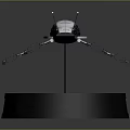 Streamlined Sci Fi Spaceship Model With EXO STARDUST White Black Orange Design On Black Base 3d model